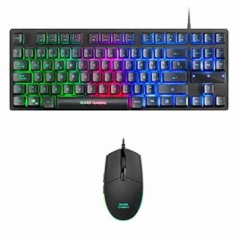 Клавиатура и мишка за игра Mars Gaming MCPTKLES 3200 dpi RGB Черен Испанска Qwerty