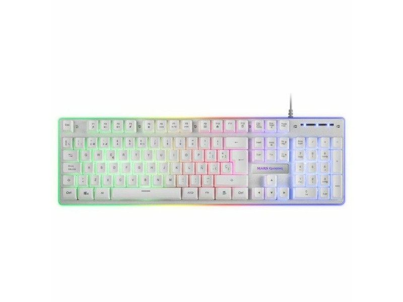 Клавиатура и мишка за игра Mars Gaming MCPXWES Бял Испанска Qwerty QWERTY LED RGB Клавиатура и мишка за игра Mars Gaming MCPXWES Бял Испанска Qwerty QWERTY LED RGB