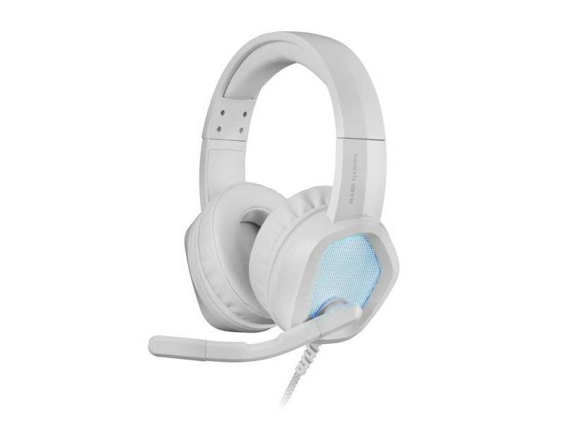 Слушалки с микрофон за игра Mars Gaming MH320W LED RGB стерео Сив
