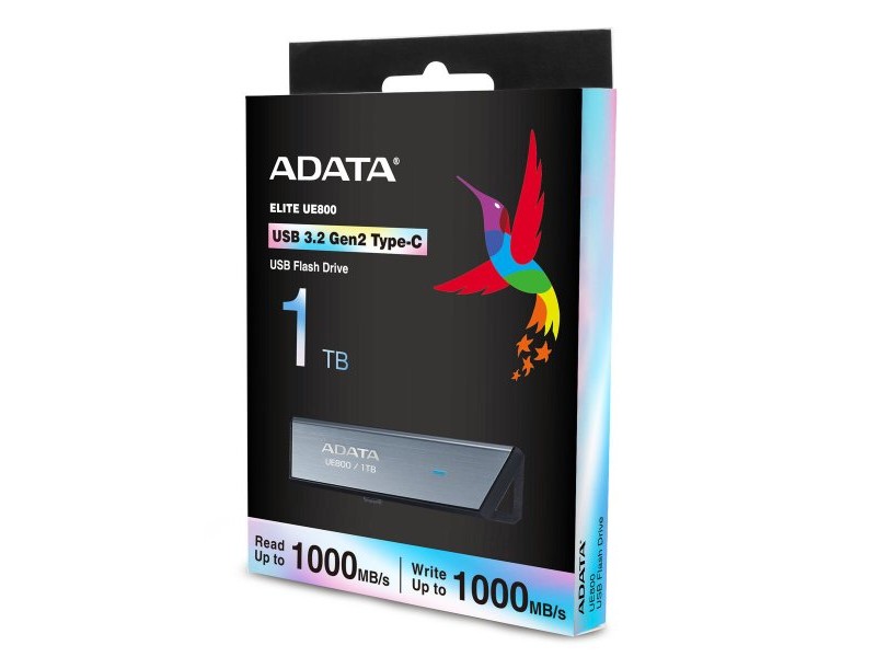 USB стик Adata AELI-UE800-1T-CSG 1 TB Черен Сребрист