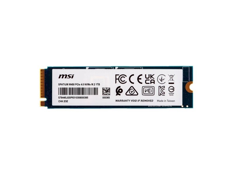 Твърд диск MSI SPATIUM M450 500 GB SSD