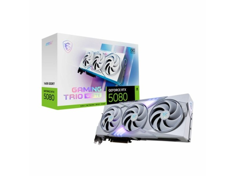 Графична карта MSI RTX 5080 16G GAMING TRIO OC WHI GEFORCE RTX 5080 16 GB GDDR7