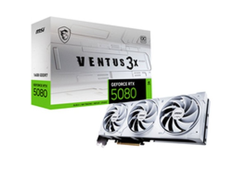 Графична карта MSI GEFORCE RTX 5080 16G VENTUS 3X OC WHITE GEFORCE RTX 5080 16 GB GDDR6X