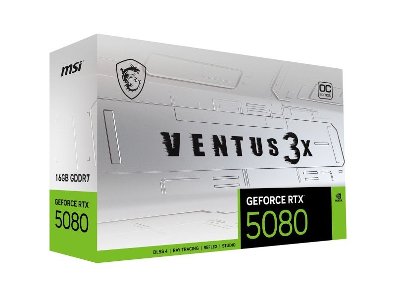 Графична карта MSI GEFORCE RTX 5080 16G VENTUS 3X OC WHITE GEFORCE RTX 5080 16 GB GDDR6X