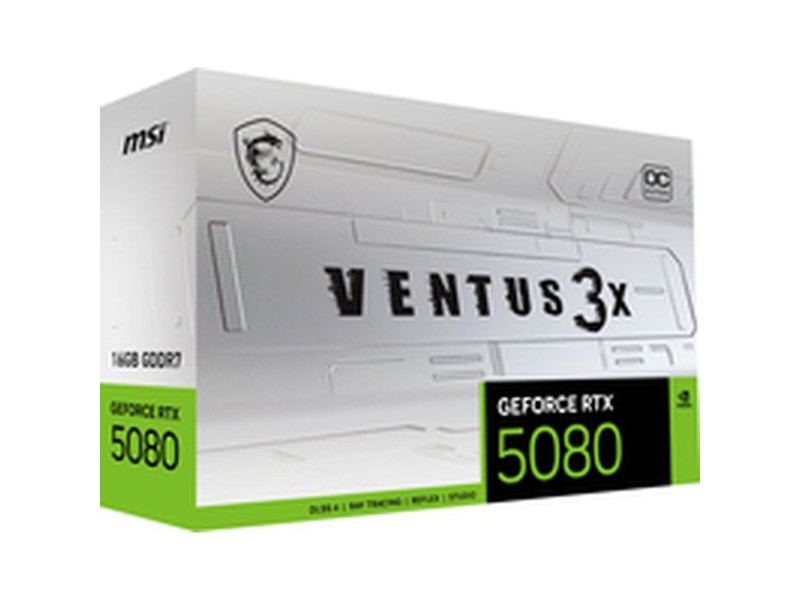 Графична карта MSI GEFORCE RTX 5080 16G VENTUS 3X OC WHITE GEFORCE RTX 5080 16 GB GDDR6X
