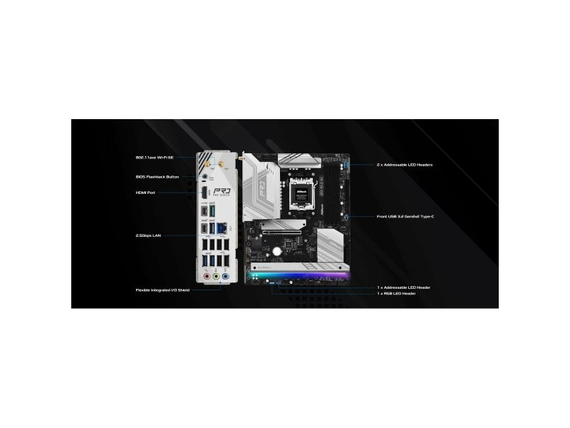 Дънна платка ASRock B850 Pro RS WiFi AMD B850 LGA 1151 AMD AM5