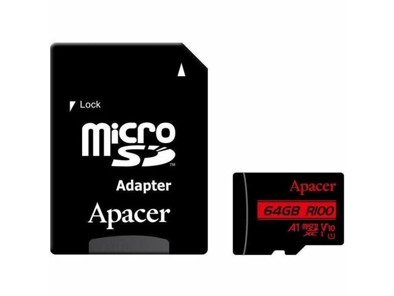 Mикро SD карта памет с адаптер Apacer XC UHS 1 64 GB