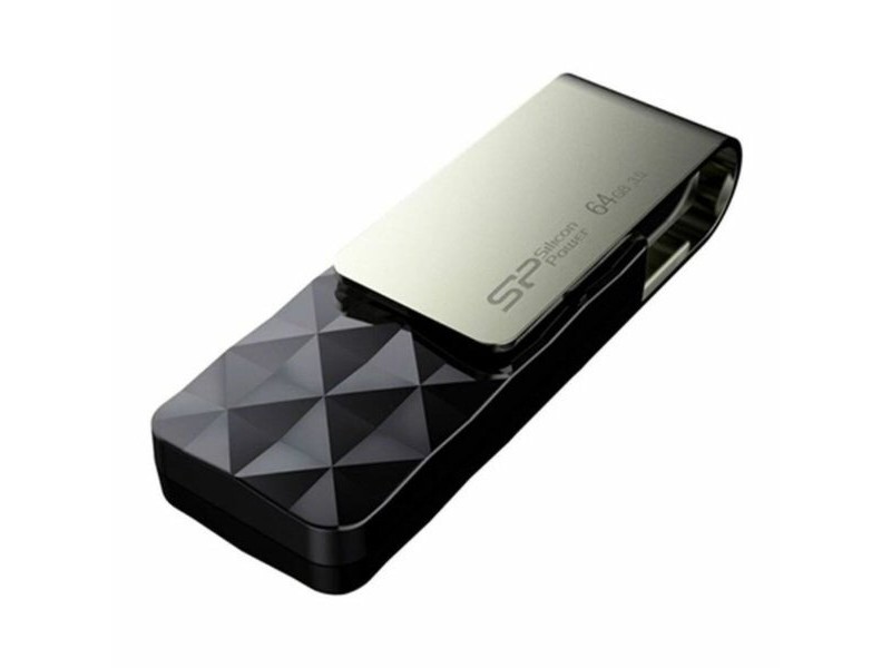 USB стик Silicon Power Blaze B30 64 GB Черен