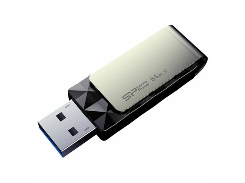 USB стик Silicon Power Blaze B30 64 GB Черен