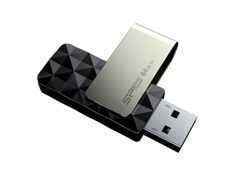 USB стик Silicon Power Blaze B30 64 GB Черен