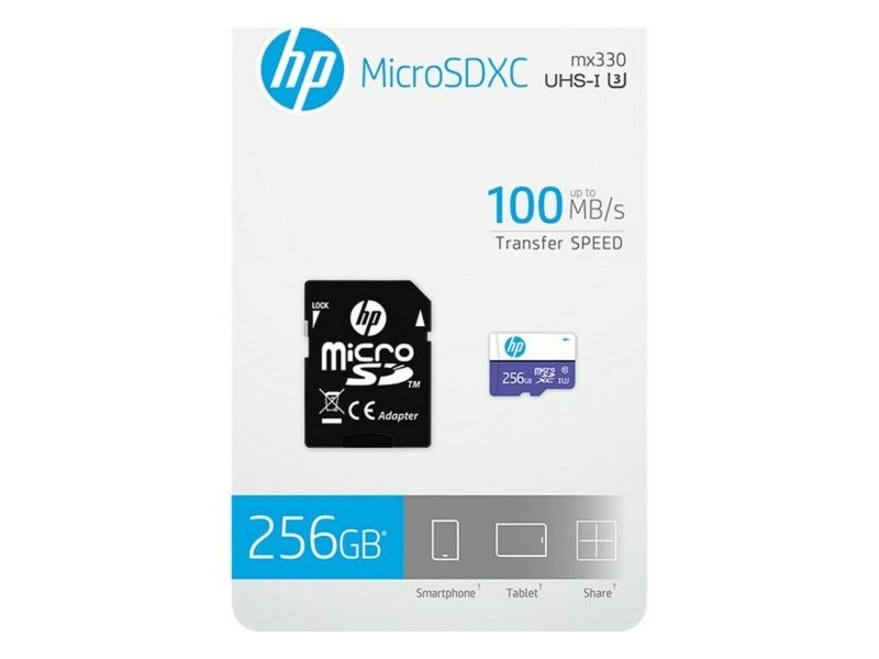 Mикро SD карта памет с адаптер HP HFUD 256 GB
