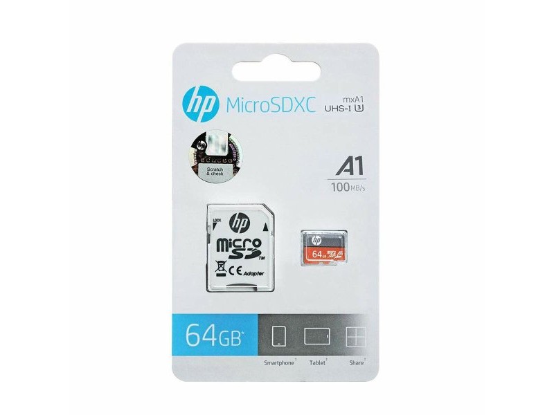 Mикро SD карта памет с адаптер HP HFUD064-1V31A 64 GB