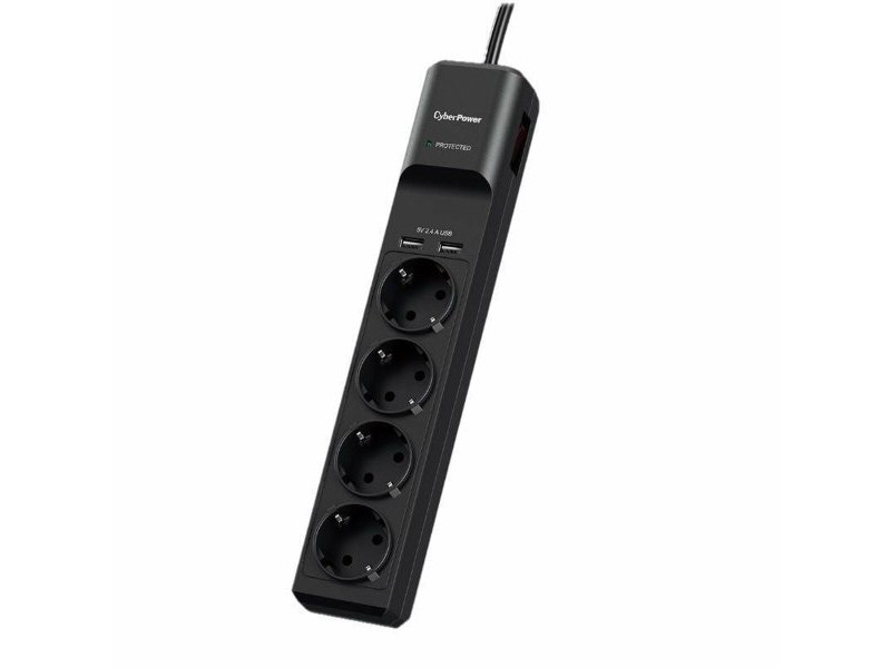 Табло с 4 гнезда с бутон за включване Cyberpower P0420SUD0-DE (1,8 m)