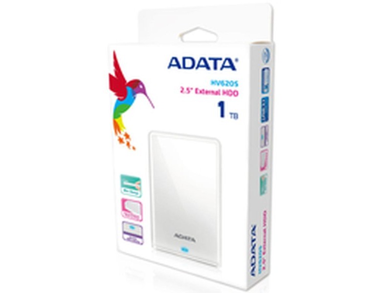 Външен харддиск Adata AHV620S-1TU31-CWH Бял 1 TB Черупка HDD