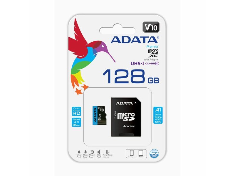 Mикро SD карта памет с адаптер Adata AUSDX128GUICL10A1-RA1 128 GB