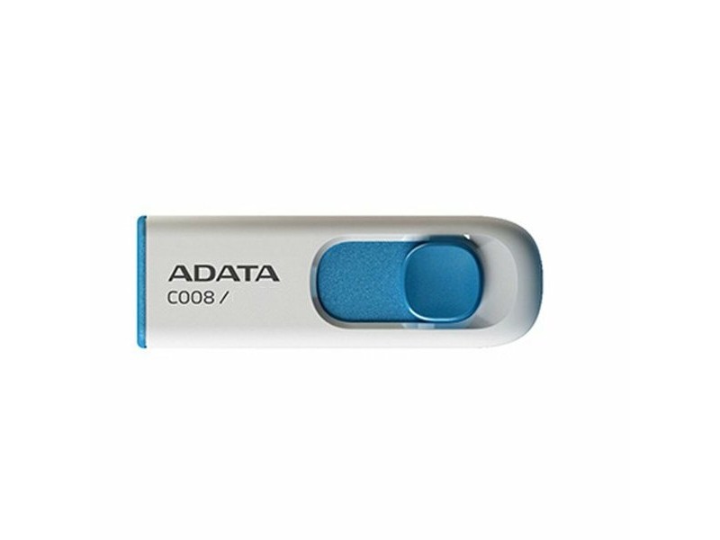 USB стик Adata AC008-32G-RWE 32 GB Бял Син/бял