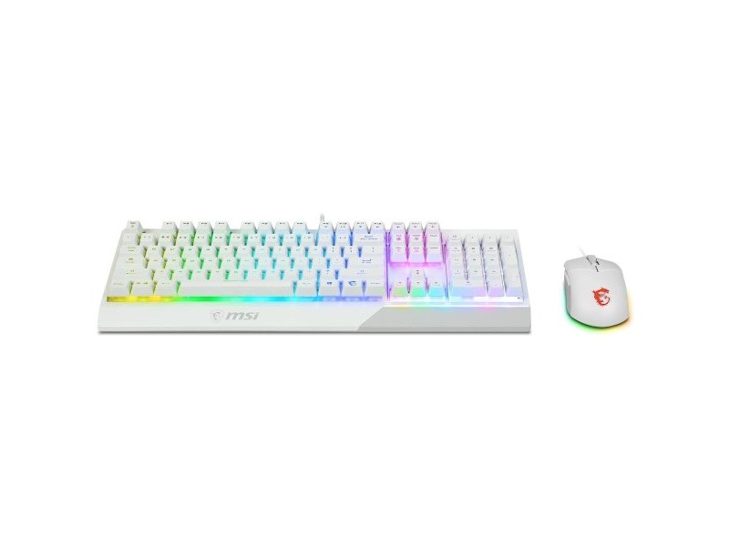 Клавиатура с мишка MSI Vigor GK30 Испанска Qwerty Бял