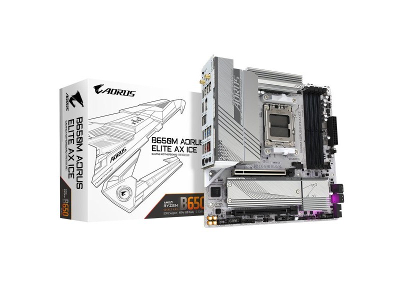 Дънна платка Gigabyte B650M AORUS ELITE AX ICE AMD B650 AMD AM5