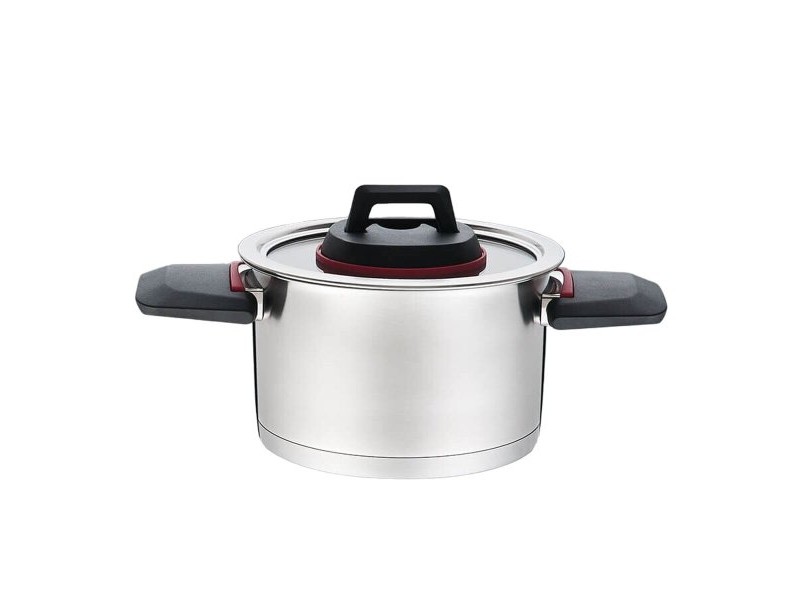 Касерола с Капак Feel Maestro  MR-3530-20 Черно-червен Стомана Неръждаема стомана Пластмаса Ø 20 cm 3,2 L