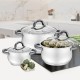 Касерола с Капак Feel Maestro MR-3522-6M-BLACK Сребрист Стомана Неръждаема стомана Ø 18 cm Ø 20 cm Ø 16 cm 2,5 L 1,8 L 3,5 L (6
