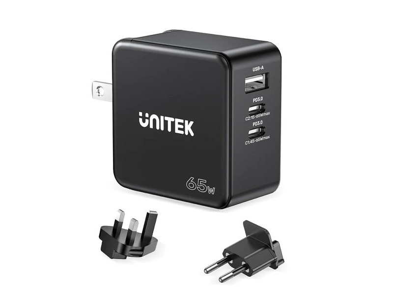Зарядно за стена Unitek P1117B Черен 65 W (1 броя)