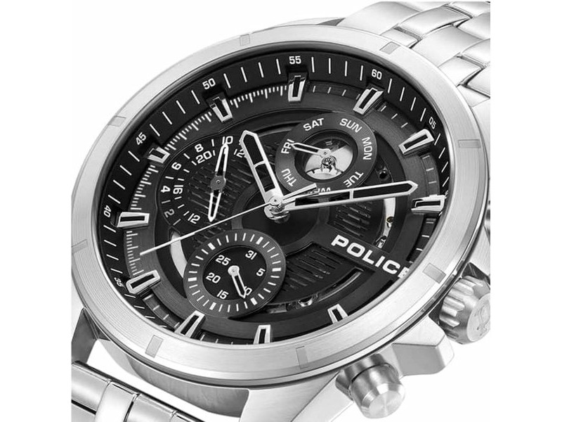 Мъжки часовник Police PEWJK0004605 Черен Сребрист