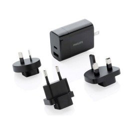 Универсален Щепсел Адаптер за Пътуване Philips Черен 30 W