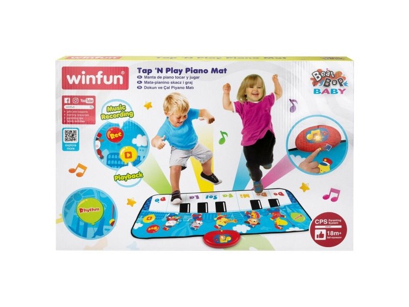 Играчка пиано Winfun 90 x 0,5 x 38 cm Син Животни (6 броя) Играчка пиано Winfun 90 x 0,5 x 38 cm Син Животни (6 броя)