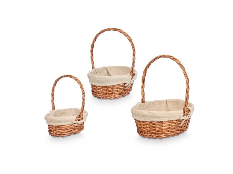 Комплект кошове Kipit полиестер плетена ракита Плат 50 % памук 34 x 39,5 x 30 cm 34 x 40 x 30 cm 3 Части