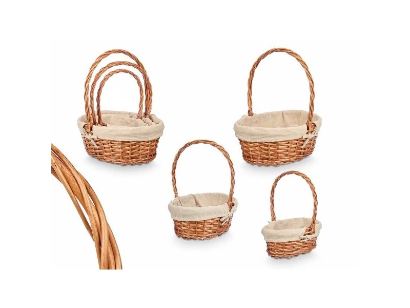 Комплект кошове Kipit полиестер плетена ракита Плат 50 % памук 34 x 39,5 x 30 cm 34 x 40 x 30 cm 3 Части