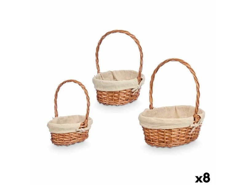 Комплект кошове Kipit полиестер плетена ракита Плат 50 % памук 34 x 39,5 x 30 cm 34 x 40 x 30 cm 3 Части