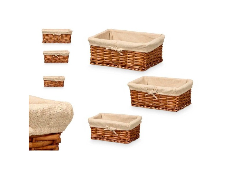 Комплект кошове Kipit полиестер плетена ракита 50 % памук 39 x 16,5 x 29 cm 3 Части