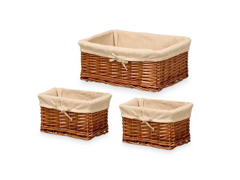 Комплект кошове Kipit полиестер плетена ракита Плат 50 % памук 39 x 16 x 30 cm 3 Части