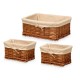 Комплект кошове Kipit полиестер плетена ракита Плат 50 % памук 39 x 16 x 30 cm 3 Части