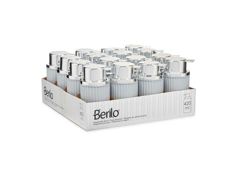 Дозатор за Сапун Berilo Сив Пластмаса 450 ml 7 x 14,5 x 8,5 cm (16 броя)