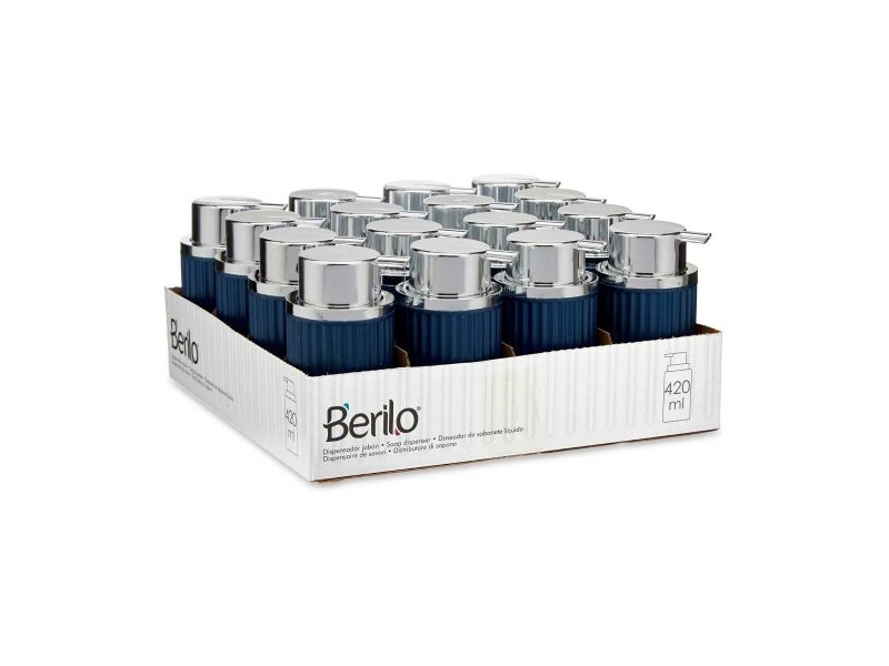 Дозатор за Сапун Berilo Син Пластмаса 420 ml 7 x 14,5 x 8,5 cm (16 броя)