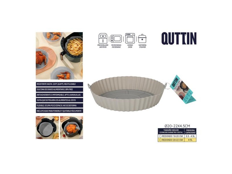 Кошница за Въздушен Фритюрник Quttin AIR FRYER Силикон 22 x 22 x 5 cm (24 броя)
