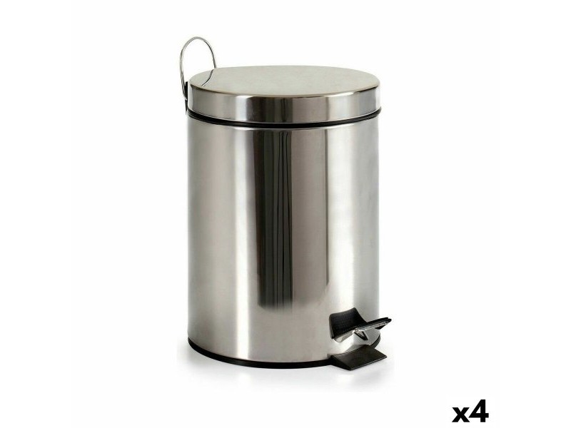 Кошче с педал Berilo Сребрист Неръждаема стомана Пластмаса 5 L (4 броя)
