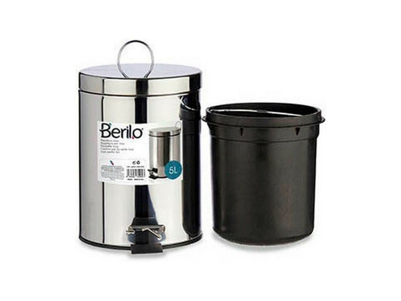 Кошче с педал Berilo Сребрист Неръждаема стомана Пластмаса 5 L (4 броя)