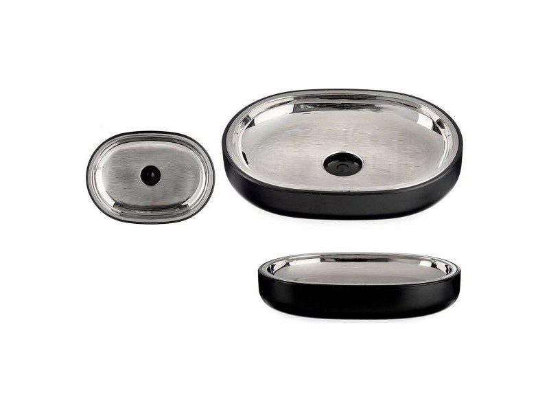 Cапунерка Berilo Черен Неръждаема стомана Пластмаса 9,5 x 2,5 x 13 cm 13 x 2,5 x 9,5 cm (6 броя)