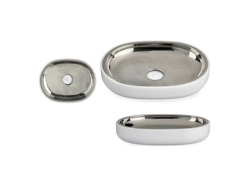 Cапунерка Berilo Бял Сребрист Неръждаема стомана Пластмаса 9,5 x 2,5 x 13 cm 13 x 2,5 x 9,5 cm (6 броя)