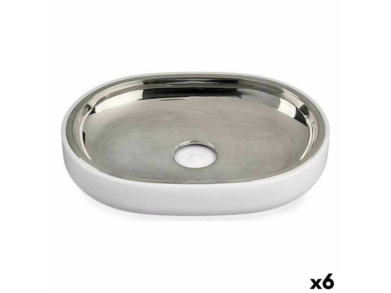 Cапунерка Berilo Бял Сребрист Неръждаема стомана Пластмаса 9,5 x 2,5 x 13 cm 13 x 2,5 x 9,5 cm (6 броя)