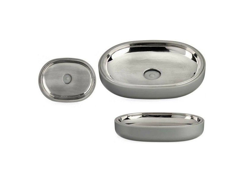 Cапунерка Berilo Сив Сребрист Неръждаема стомана Пластмаса 9,5 x 2,5 x 13 cm 13 x 2,5 x 9,5 cm (6 броя)