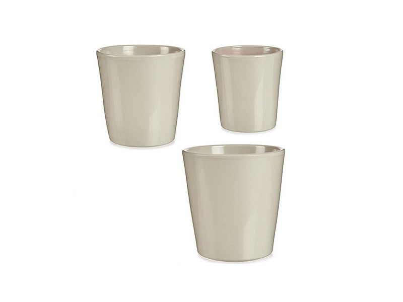 Комплект Саксии за цветя Ibergarden Сив Глина 16,5 x 16 x 16,5 cm (6 броя)