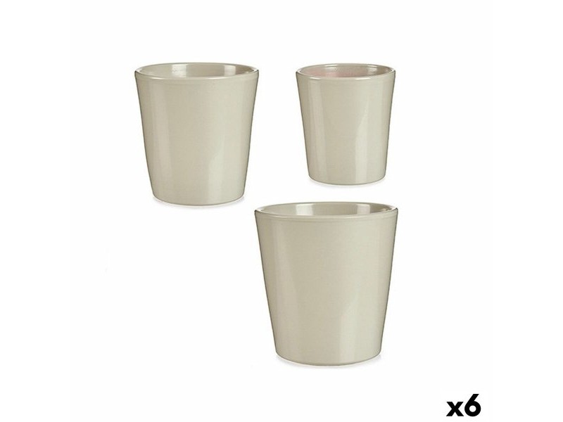 Комплект Саксии за цветя Ibergarden Сив Глина 16,5 x 16 x 16,5 cm (6 броя)
