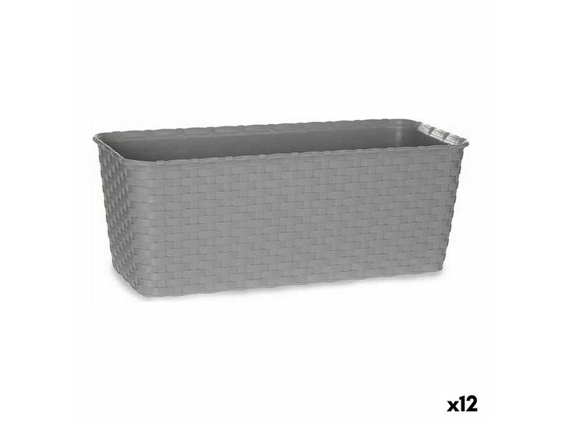 Саксия Stefanplast Сив Пластмаса 13 x 11 x 29 cm (12 броя)