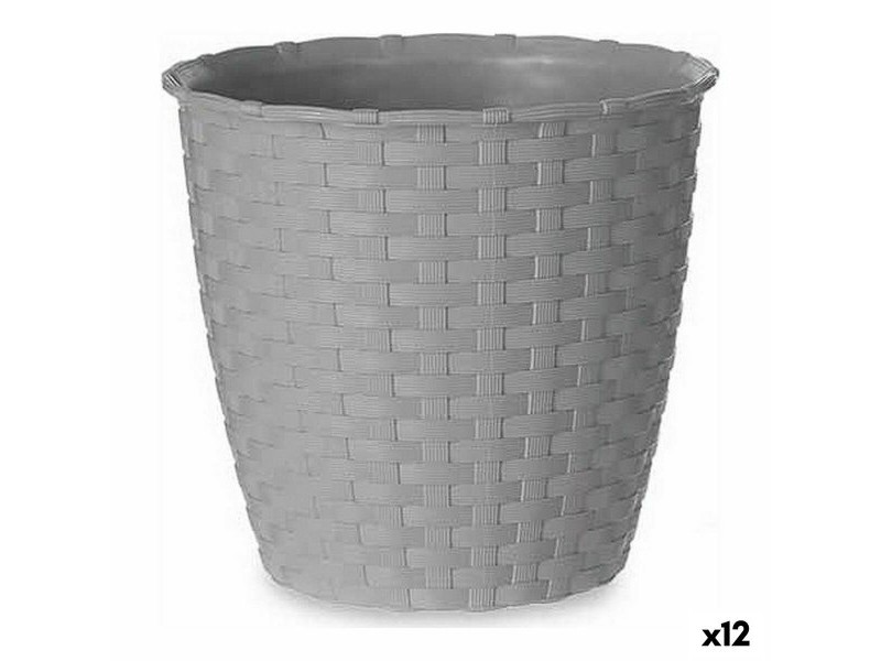 Саксия Stefanplast Сив Пластмаса 14 x 13 x 14 cm (12 броя)