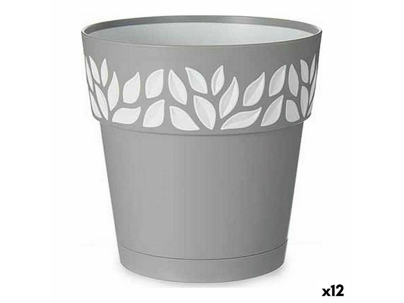 Саксия за самостоятелно поливане Stefanplast Бял Сив Пластмаса 15 x 15 x 15 cm (12 броя)
