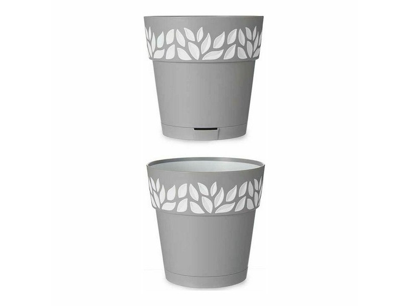 Саксия за самостоятелно поливане Stefanplast Бял Сив Пластмаса 15 x 15 x 15 cm (12 броя)