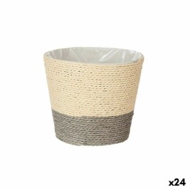 Саксия Ibergarden Сив Естествен Въже Пластмаса 15 x 15 x 14 cm (24 броя)